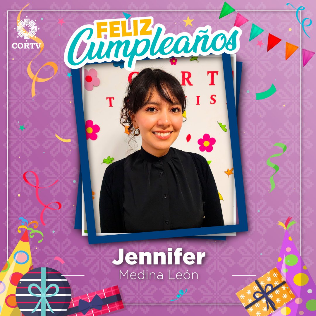 cortv's tweet photo. 🤗 ¡Compartimos un cálido abrazo a nuestra compañera y amiga Jennifer Medina con motivo de su cumpleaños! 🎂✨

Deseamos que este día sea muy especial y pase increíbles momentos. 🎉💐 https://t.co/E1g3n6hkzq