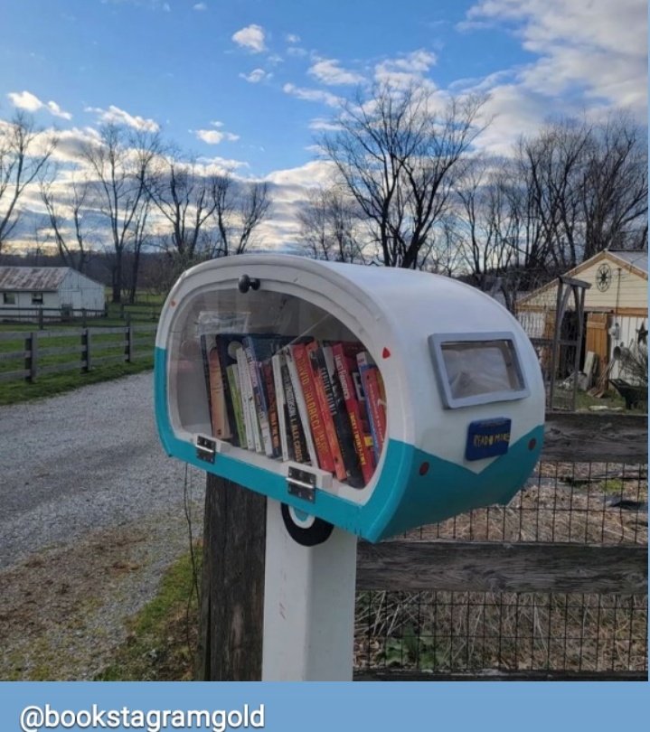 No doubt it was intentional, but this choice of a mobile home-shaped #littlefreelibrary is PERFECT. Because we can travel *anywhere* with #books!

#Writing #bookstagram #BookTwitter #BookLovers #bookish #readingcommunity #readingforpleasure #readers #Reading #readersoftwitter