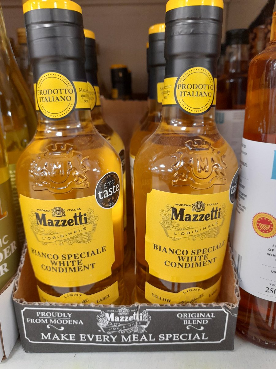 MazzettiVinnie's tweet photo. 🚨 NEW PRODUCT ALERT! 🚨 
Mazzetti Bianco Speciale White Condiment- now in your local branch of Tesco!!!!
What is it? Nobody knows! All we know is its a white condiment of some kind. Vinegar, probably! Buy it at Tesco TODAY!!! https://t.co/s2MfgNfdCV