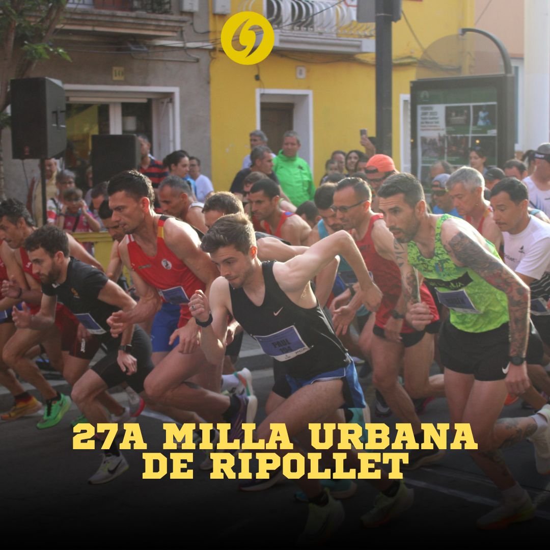 👉🏻El Ripollet Unió Atlètica, amb el suport de l’Ajuntament de Ripollet, organitza el proper 18 de maig de 2024, la 27ª MILLA URBANA DE RIPOLLET, que tindrà lloc a la Rambla Sant Jordi de Ripollet, a partir de les 17:30h

Us hi esperem!