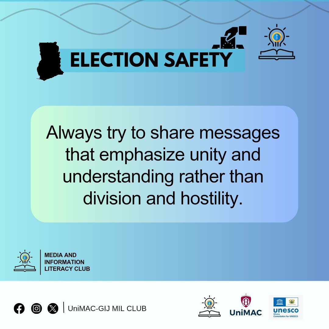 GIJ_MILCLUB's tweet photo. As the elections keep gathering momentum, let's try to share messages that promotes peace to help maintain democracy. 
#UNIMACIJMILCUB 
#promotingmilforall 
#electionsafety https://t.co/ZXj3ck8cNC
