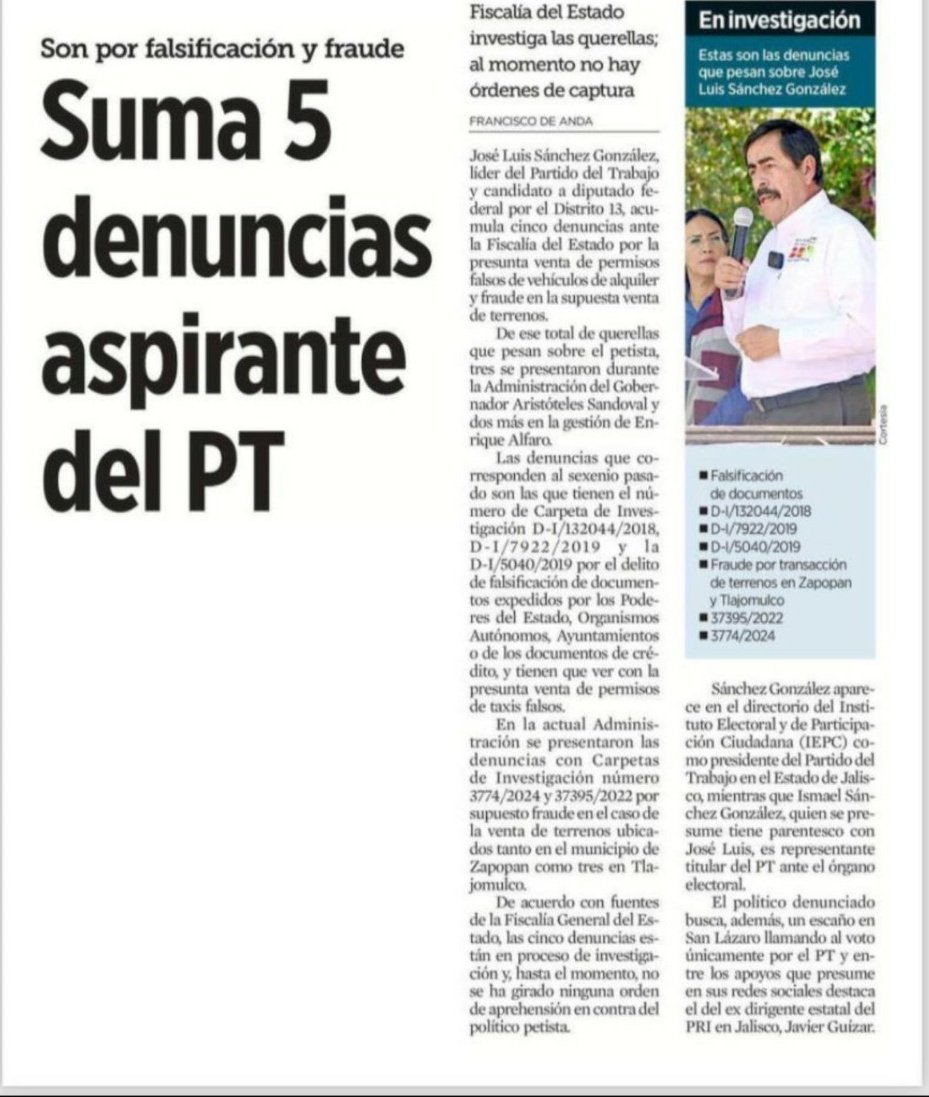 TheMexExp's tweet photo. @chemamtz_ @BitacoraPol @LeonardAlmaguer @PTnacionalMX @HR_JuanJose El candidato del PT José Luis Sánchez González que se vaya acostumbrando a esta vista tras las rejas...
Porque con la colota que trae de fraudes, trinquetes y venta de permisos de taxi falsos es por lo que pretende llegar otra vez por el fuero de diputado. https://t.co/oSBPuJEMTY