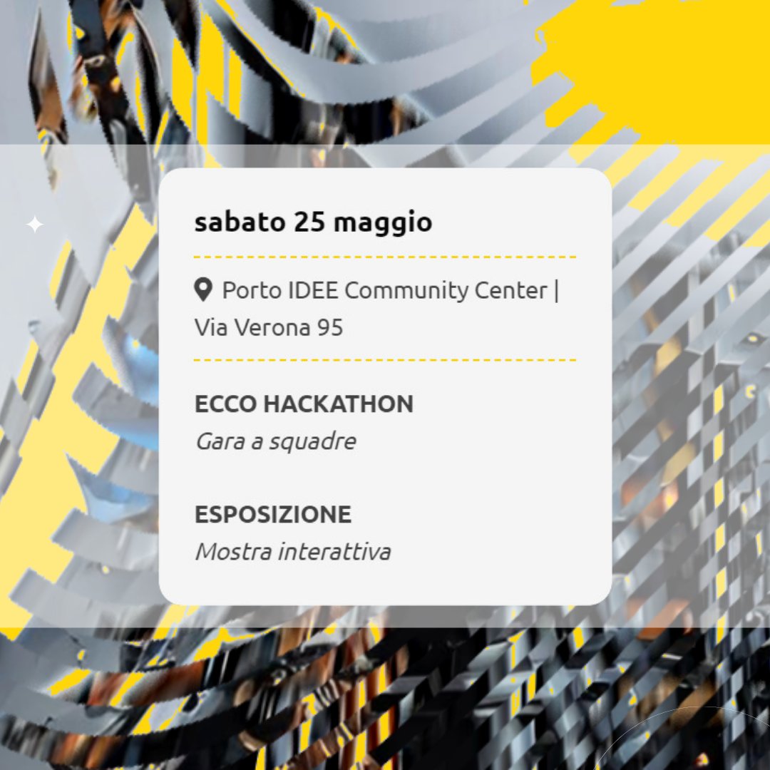 Ecco Alessandria Digital Forum ti aspetta dal 23 al 25 maggio. Scopri il programma e gli ospiti qui eccodigitalforum.it 
#trasformazionedigitale #digitale #alessandria #IntelligenzaArtificiale #PA