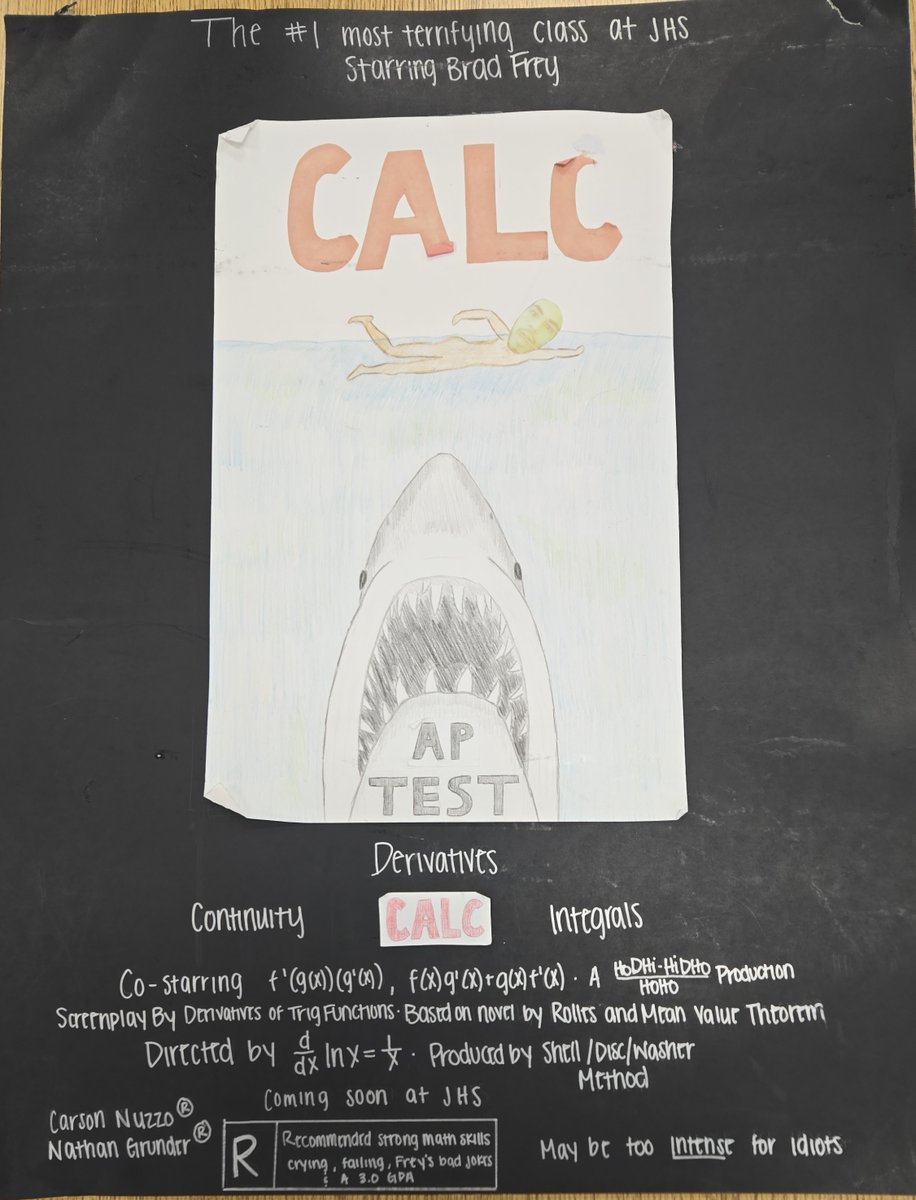 JohnsburgHSMath's tweet photo. One of the things I'll miss is the annual AP Calc poster project. Here's one of the best: https://t.co/Hy6nk89hA2