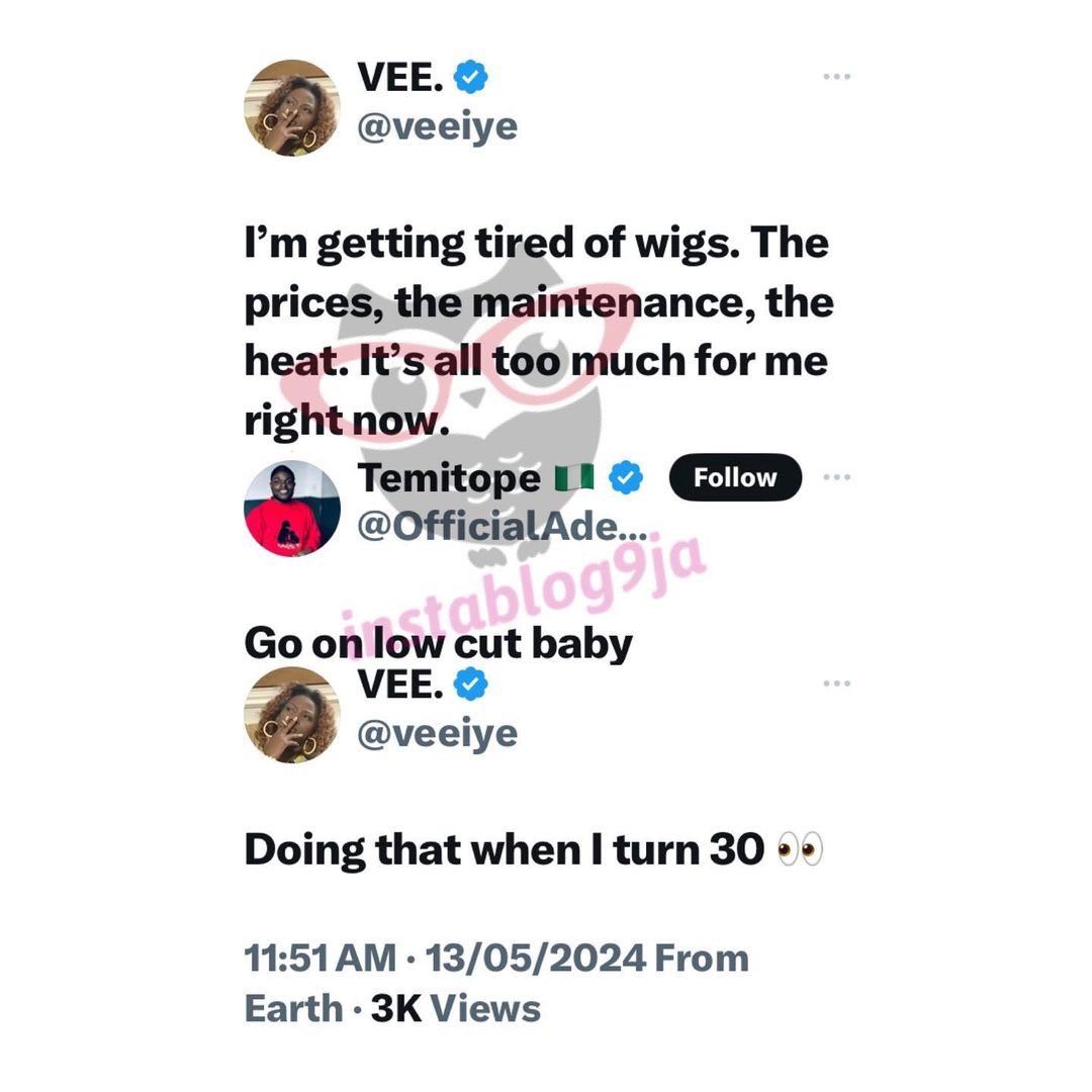 I’m tired of the cost and maintenance of wigs — Reality TV Star Vee cries out amidst high cost of living