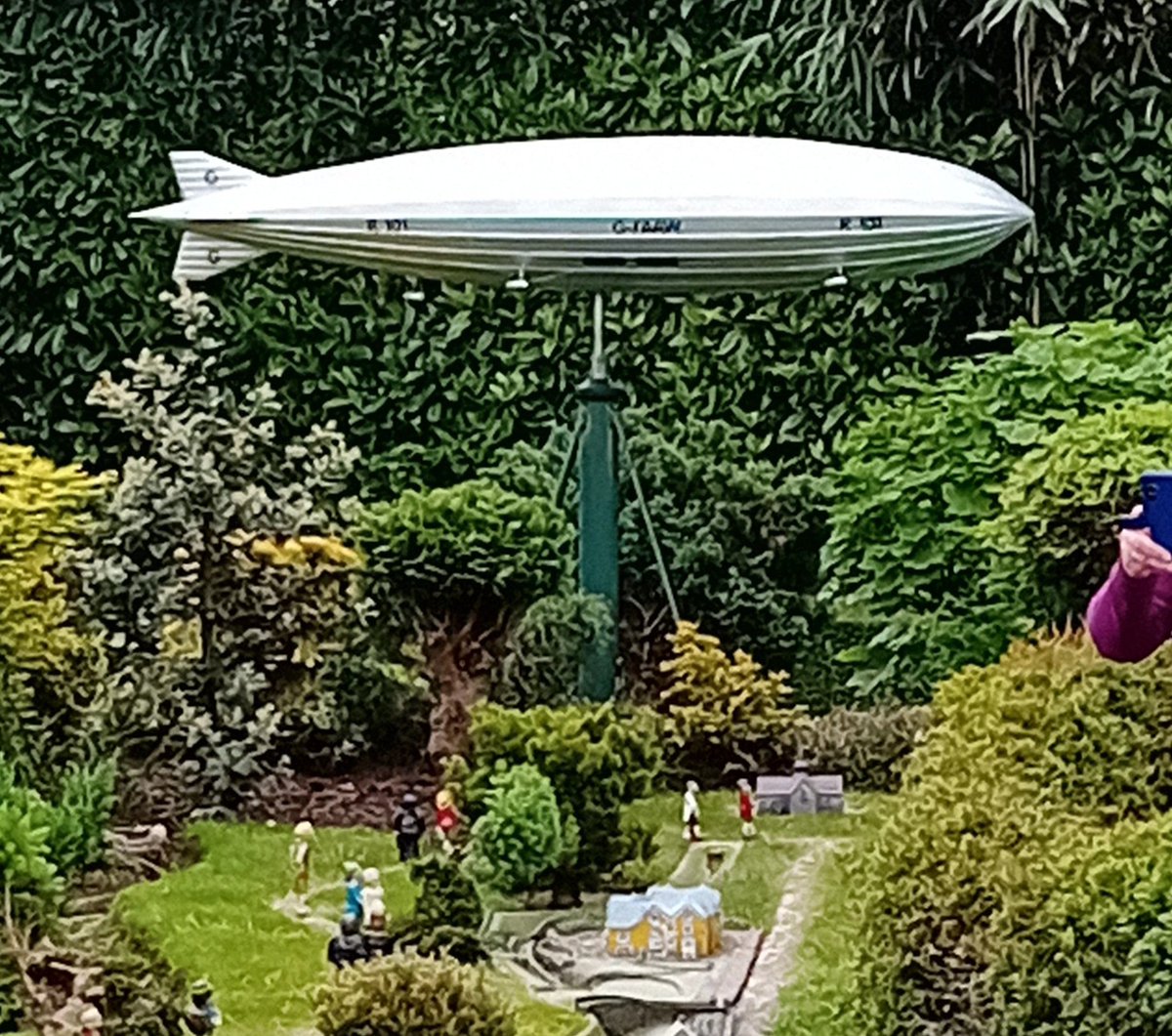 The  R101 airship overflew the Isle of Wight on a test before its fatal journey.  Commemorated at the marvellous Godshill (IoW) model village.