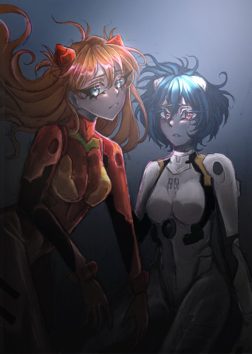 Evangelion units 02 and 00 ✨ Who is your favorite? #asuka #rei #EVANGELION #art #illustration