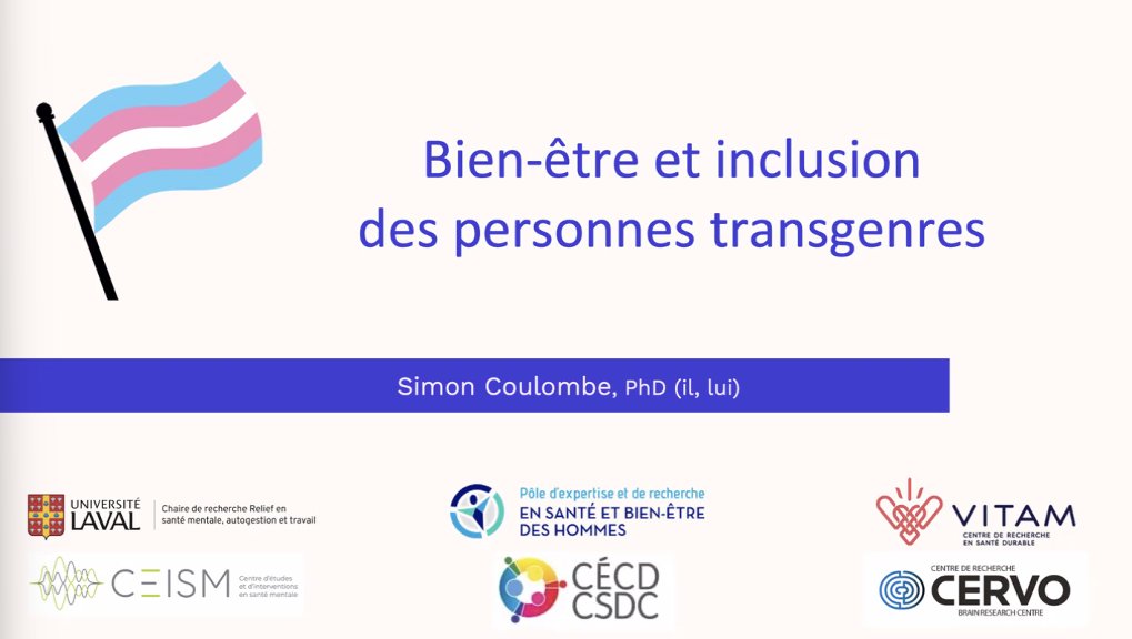 Simon Coulombe est expert en psychologie communautaire à l'@universitelaval. Dans le cadre du colloque #AcfasC114, il nous parle de l'importance du bien-être et de l'inclusion des personnes transgenres 👇