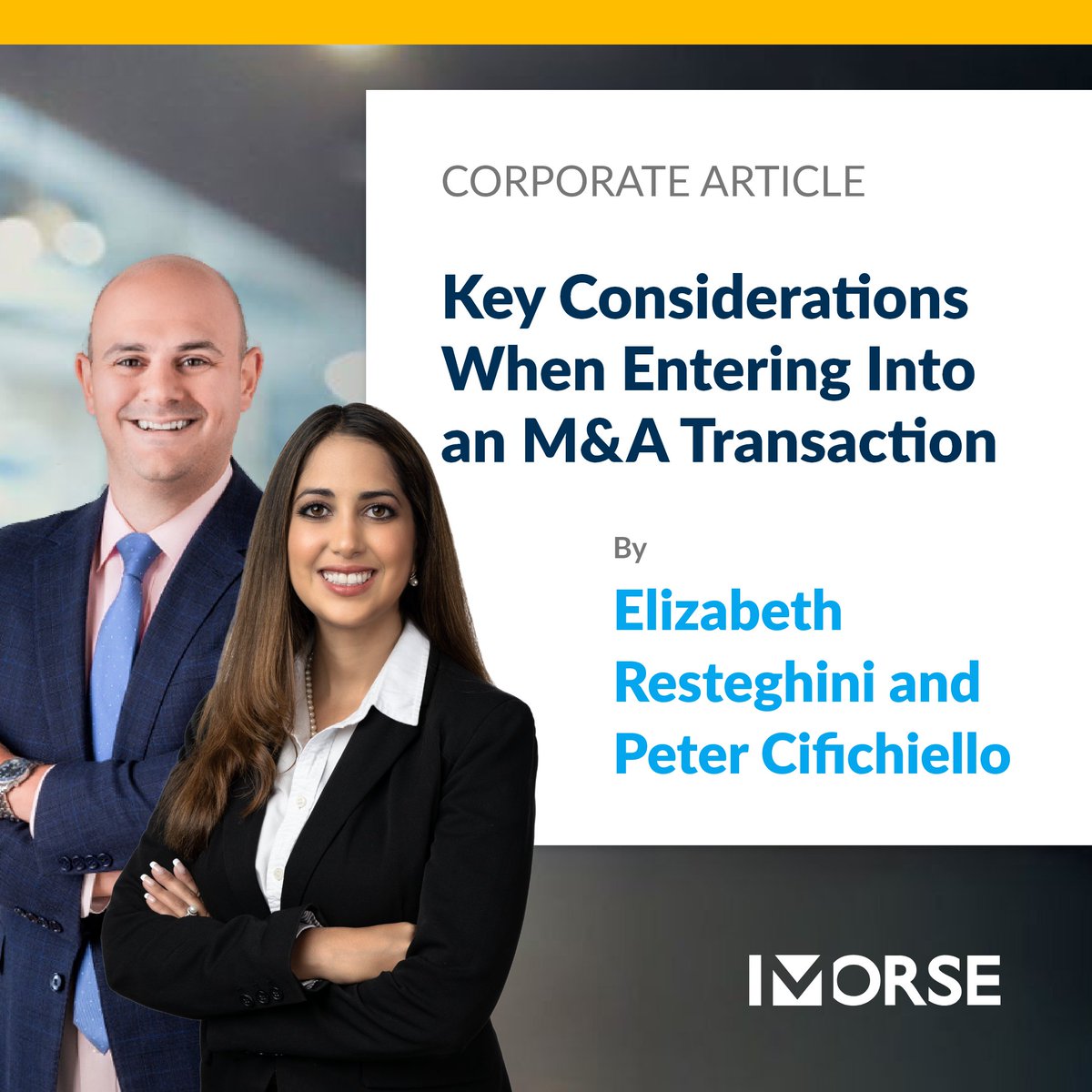 Dive into the essential steps that can turn your M&A deal into a success story🌟

Whether you're a seasoned professional or new to M&A, this article is a must-read.

Click the link for more!
morse.law/news/key-consi…

#MergersAndAcquisitions #BusinessStrategies #IndustryInsights