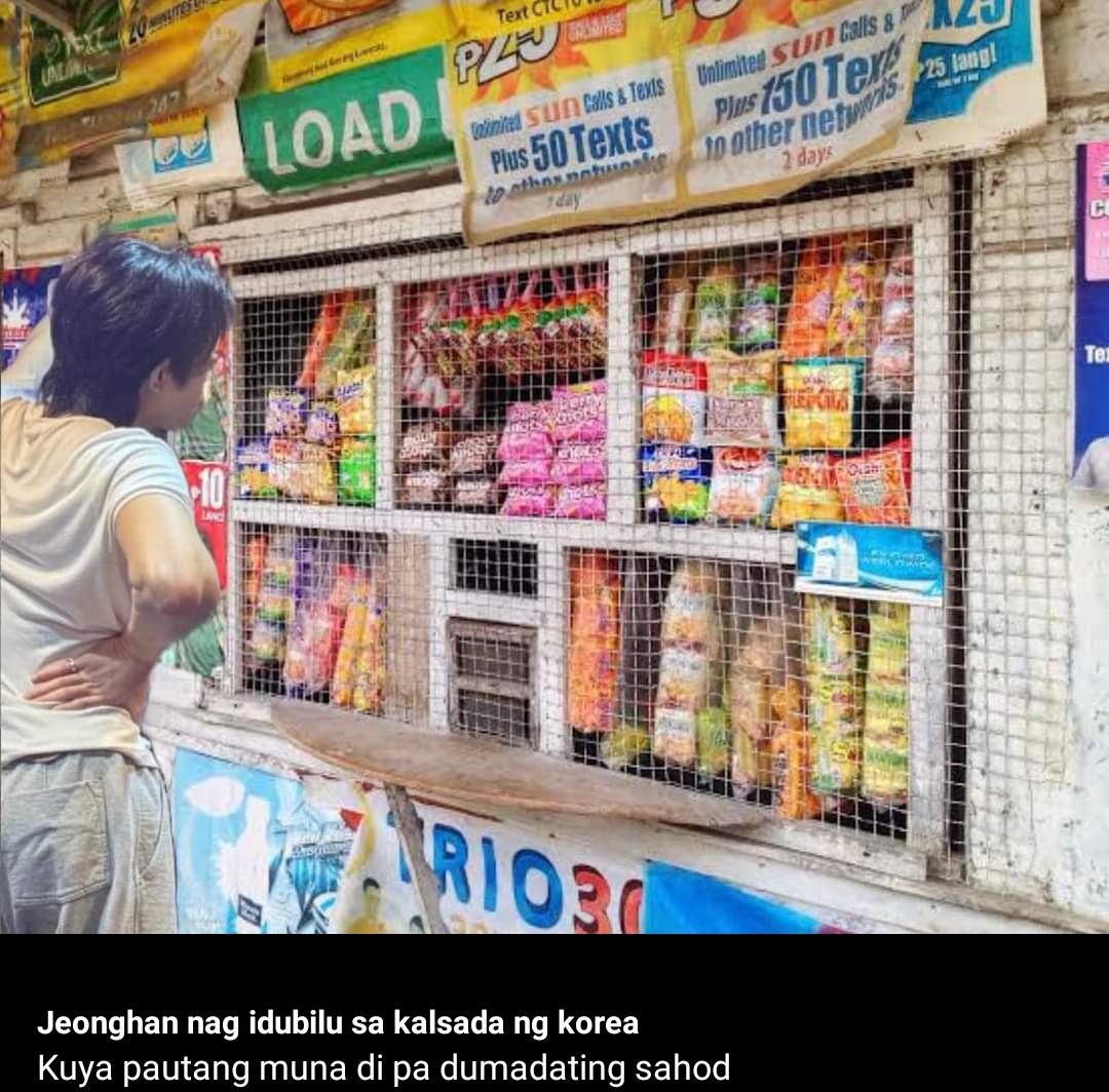 "paminta, sibuyas, bawang, betsin, isang boteng gin, isang fortune puti, sa lunes babayaran"