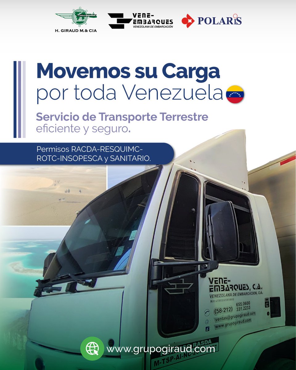 #13Mayo Llevamos más que solo su carga, movilizamos seguridad, eficiencia, confianza y el compromiso en cada entrega🚛 ¡Descubra cómo funciona nuestro Servicio de Transporte Terrestre y dele un giro a su negocio! 📩 ventas@grupogiraud.com

#logistica #transporteterrestre