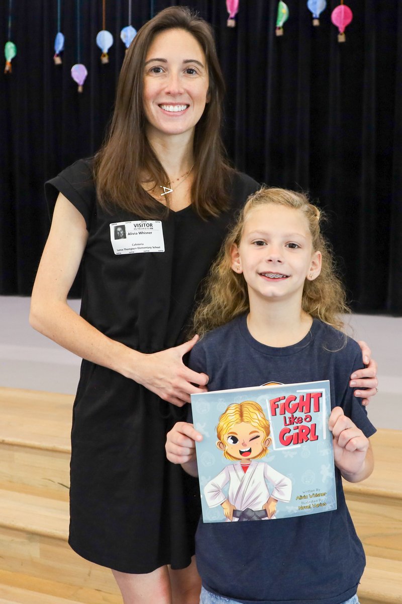 NorthwestISD's tweet photo. Harper Whisner is the star of a new children's book, and last Friday she was the star at @LanceElementary! 📚🥋

Alivia Whisner wrote "Fight Like a Girl" about her daughter and her love Jiu-Jitsu. Now every class at Lance Elementary has a signed copy!

📸: https://t.co/vnocmd9Ddl https://t.co/jsmFdS1E5j