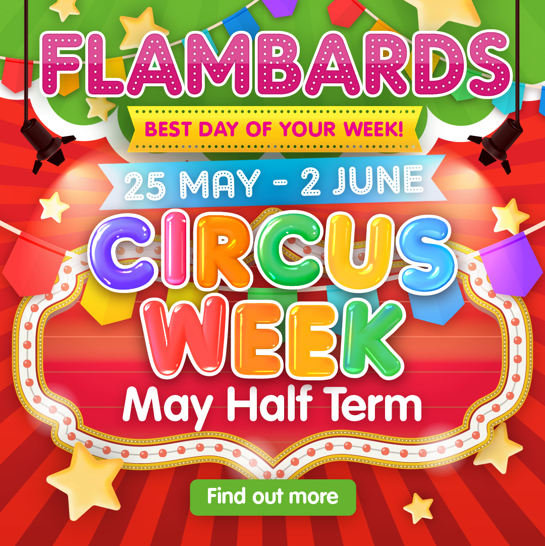 The Circus is coming to town! 🎪🎉

Join us this May Half Term for a fun filled week inspired by The Big Top!

Ben the Juggler, Spangles the Clown and Matt Lemon will take to the stage to show off their skills!🤡🤹‍♂️

Find out more and book your tickets 👉 flambards.co.uk