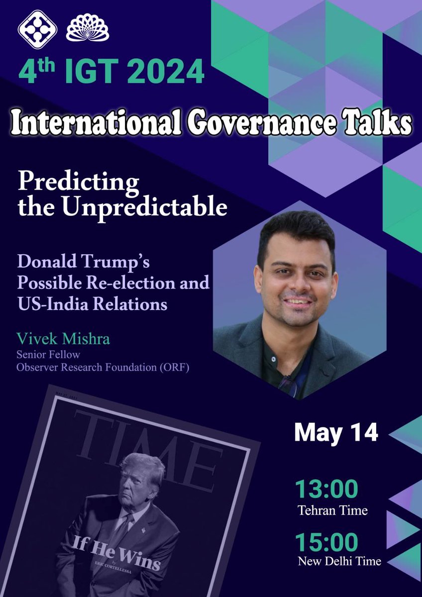 Looking forward to my session with @gpttint on the possibility of a #trump presidency and what it means for the world and India. Do tune in!