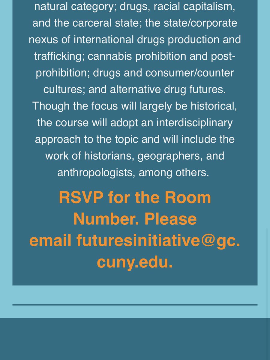 Join us for an Open Team-Taught Course Session: Narcotic Geographies! Tuesday, May 14th, 11:45 am - 1:45 pm In Person at @GC_CUNY Co-taught by Profs. Filip Stabrowski (@Stabrowski ) and Karen Miller. RSVP for room number: futuresinitiative@gc.cuny.edu.