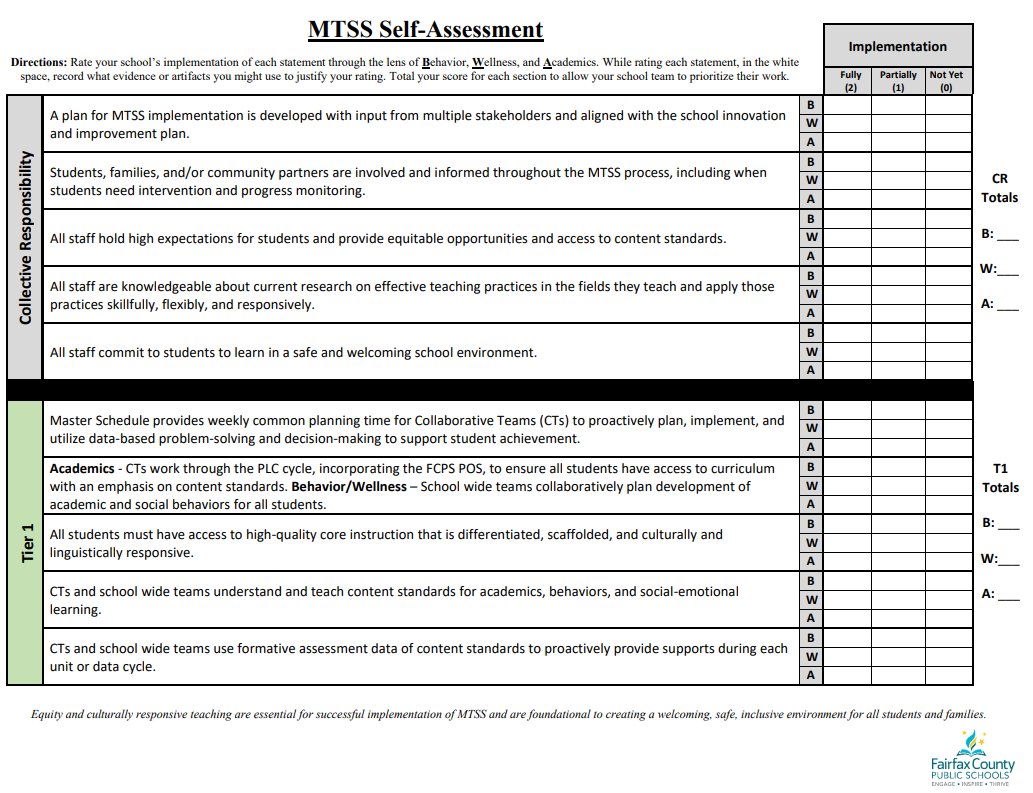 MTSS Self-Assessments are due June 14. 

Please reach out to the MTSS Team if you have questions or would like support in facilitating the Self Assessment.