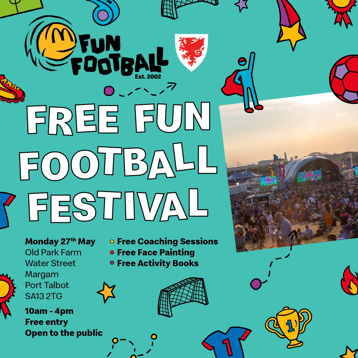 🗓️ Pythefnos i fynd! Come & join us for free fun football activities for the family at the FAW’s @FunFootballUK festival 🙌 ✍️ Register now at: research.net/r/FAWMcdonalds…