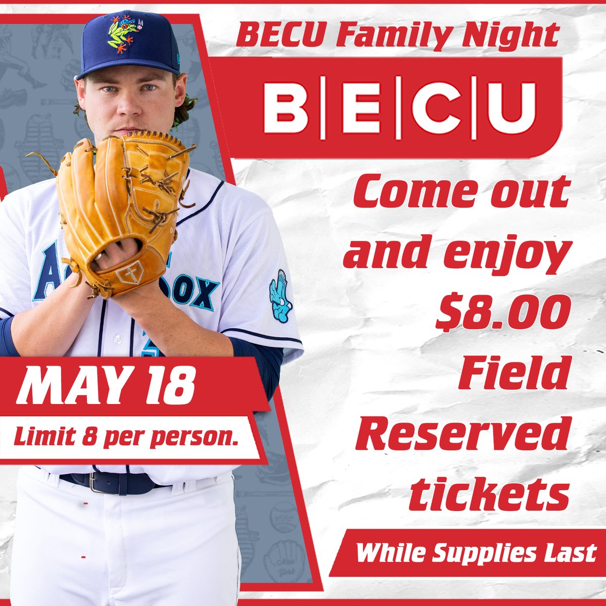 Saturday is another great @BECU Family Night at Funko Field. Field Reserved tickets are just $8.00 while supplies last.