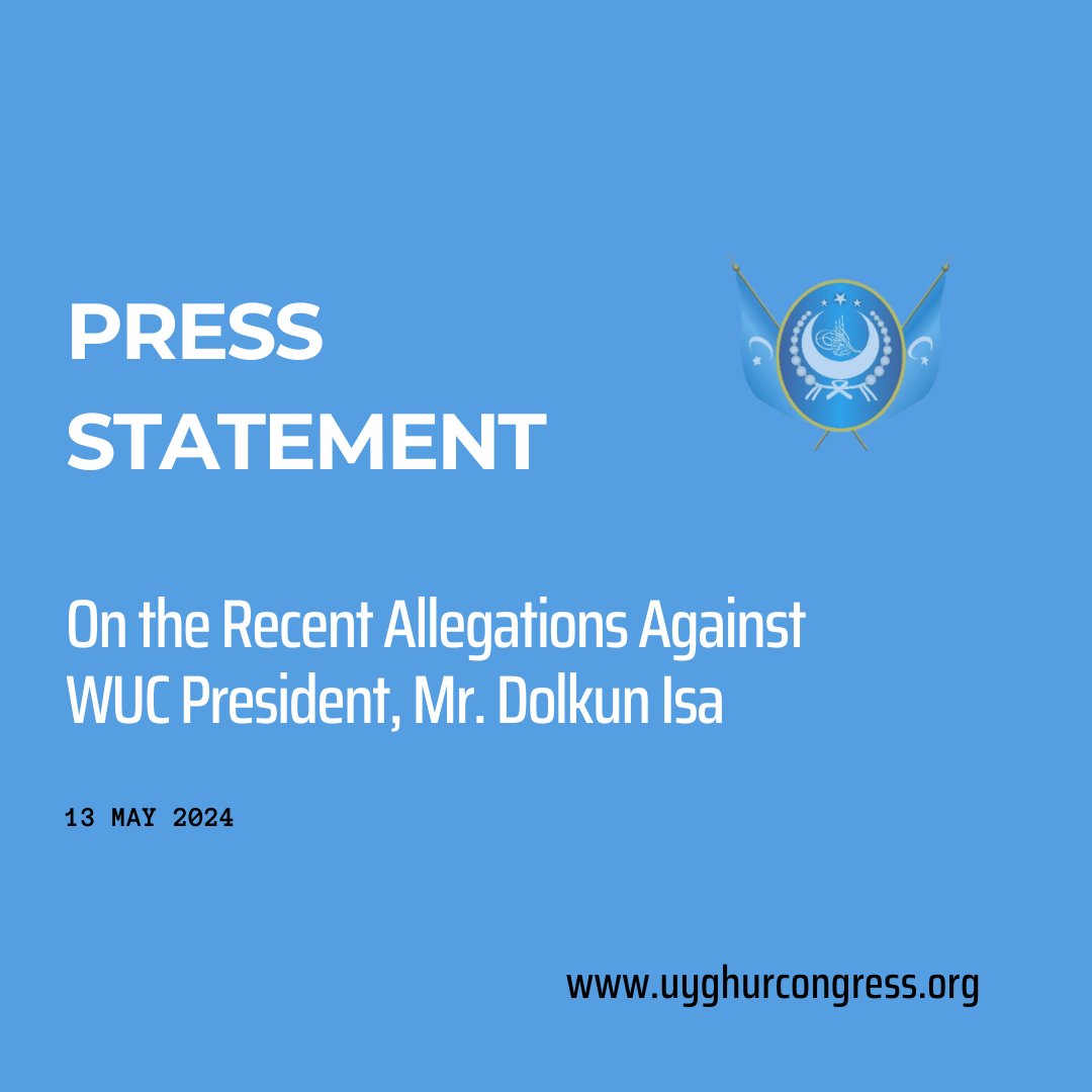 STATEMENT The World Uyghur Congress (WUC) has been troubled by the recent report containing serious allegations regarding the personal conduct of our President, Mr. Dolkun Isa. The WUC strongly condemns any harassment. FULL STATEMENT ⬇️ uyghurcongress.org/en/wucs-statem…