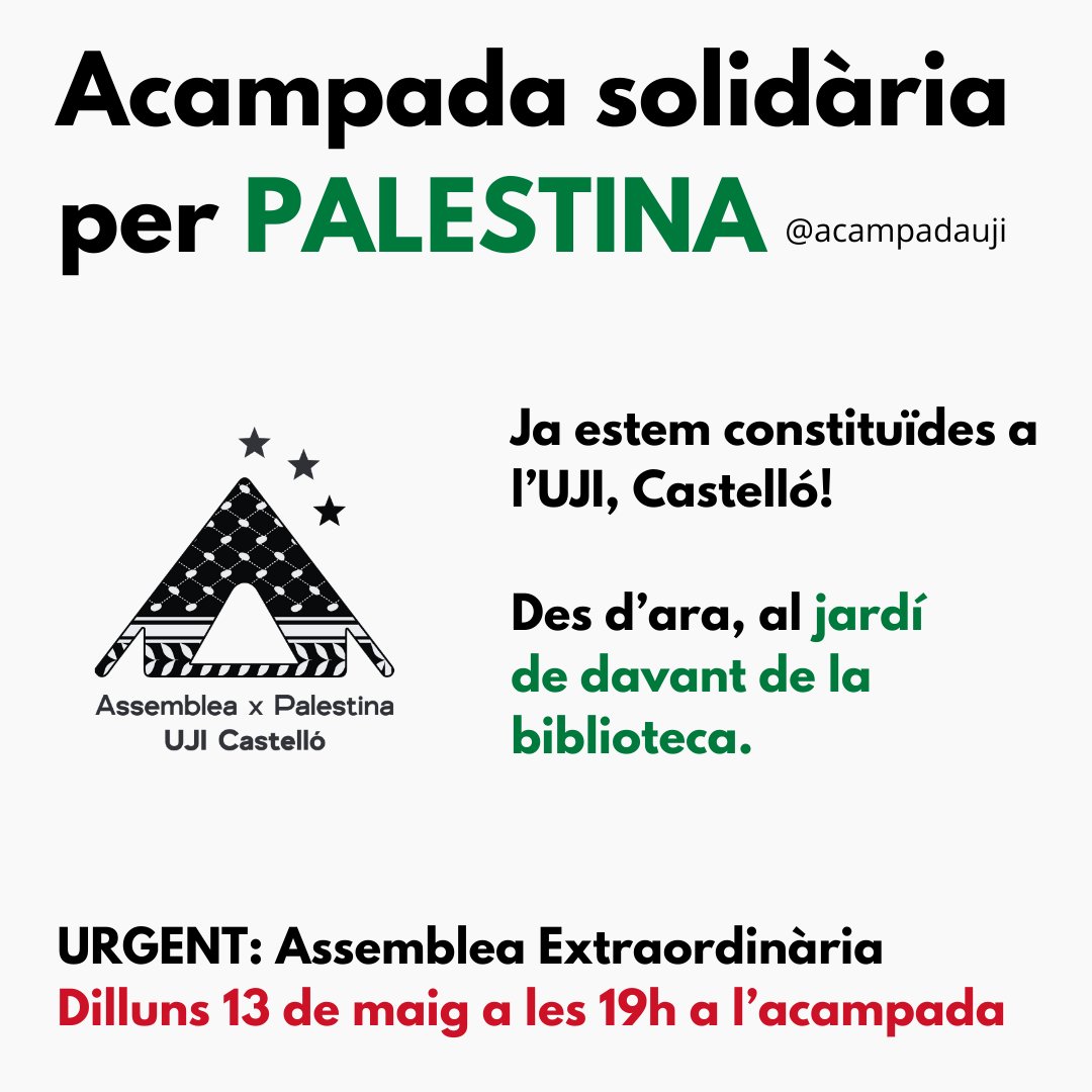 Assemblea x Palestina UJI 🇵🇸 tweet media
