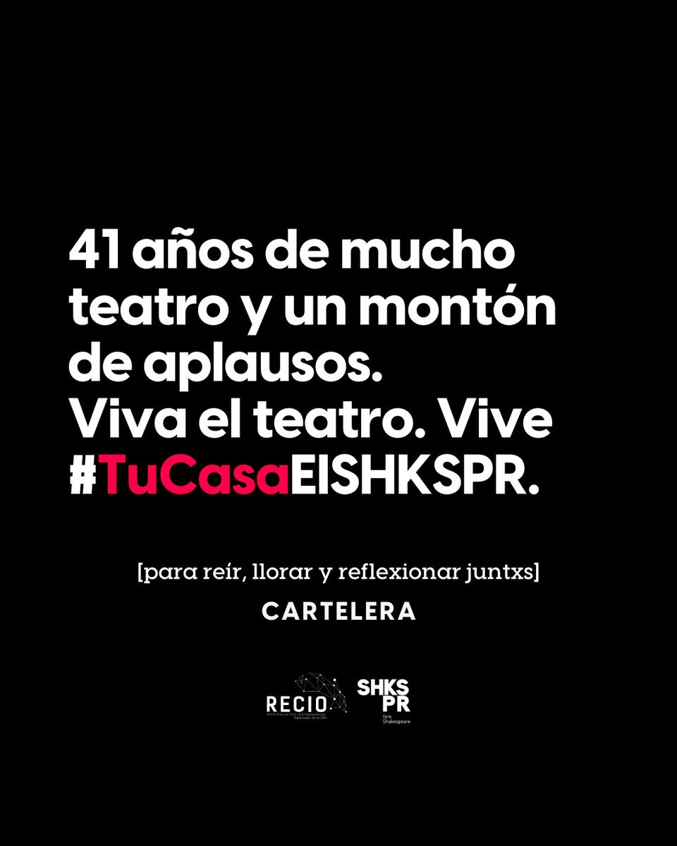 Gracias por formar parte de estos 41 años 🤎💫

Acompáñanos a festejar con más teatro aquí en #TuCasaEISHKSPR 🔥

#CarteleraSemanal 
🎟️ foroshakespeare.com 

#VivaElTeatro