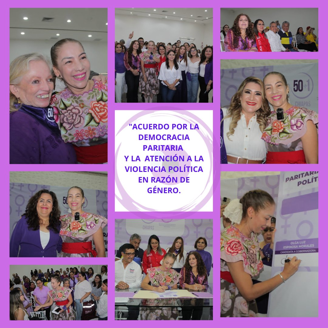 ObservMujChiap's tweet photo. #Chiapas Este fin de semana se llevó a cabo la firma del "Acuerdo por la Democracia Paritaria y la Atención a la Violencia Política en Razón de Género,
La candidata @OlgaLuzMx firmó acompañada por los candidatos y candidatas municipales y federales. https://t.co/3DZORY4vAa