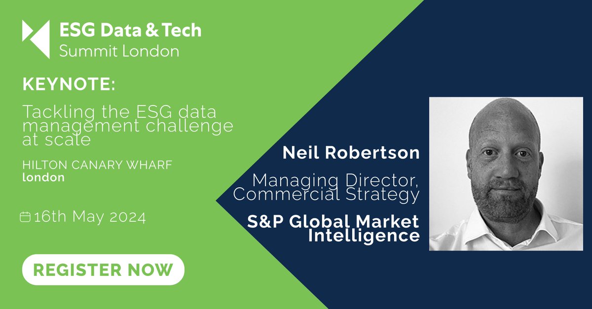 Hear from Neil Robertson, Managing Director, Commercial Strategy, @spgmarketintel on tackling the ESG data management challenge at scale, at ESG Data & Tech Summit London, this coming Thursday, 16 May!

Register: a-teaminsight.com/events/esg-dat…

#ESGsummit #ESG #ESGdata
