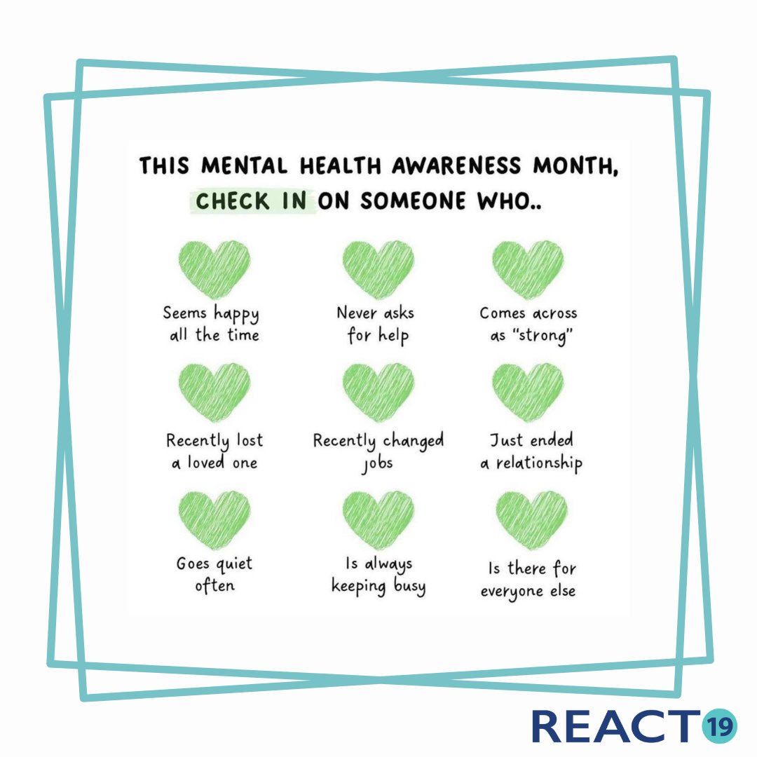 Since it's Mental Health Awareness Month, make sure to give extra attention to those around you. This graphic highlights a few examples of individuals who might seem fine but could really use some additional support! Credit: Mental Health Awareness on Facebook