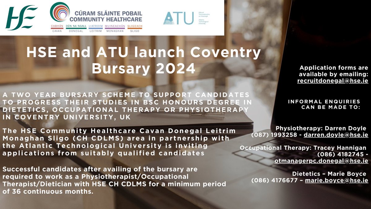 HSE & ATU Bursary Please find details below on this exciting opportunity! The closing date for receipt of applications is 12pm on the 24th May 2024 @atu_ie @HSELive @OFlynnATU