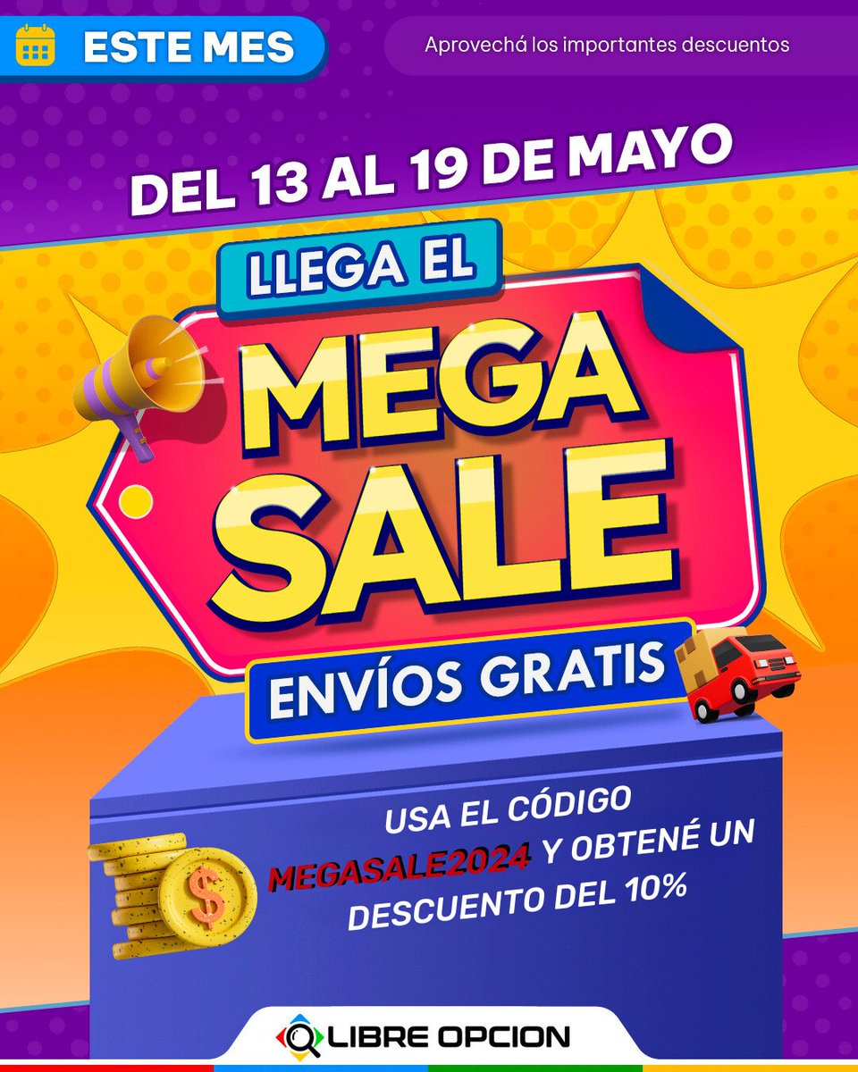 Usá el código MEGASALE2024 en nuestra web y obtené un 10% de descuento. 

*Tope de reintegro de $10.000 - Para compras mayores de $10.000

libreopcion.com