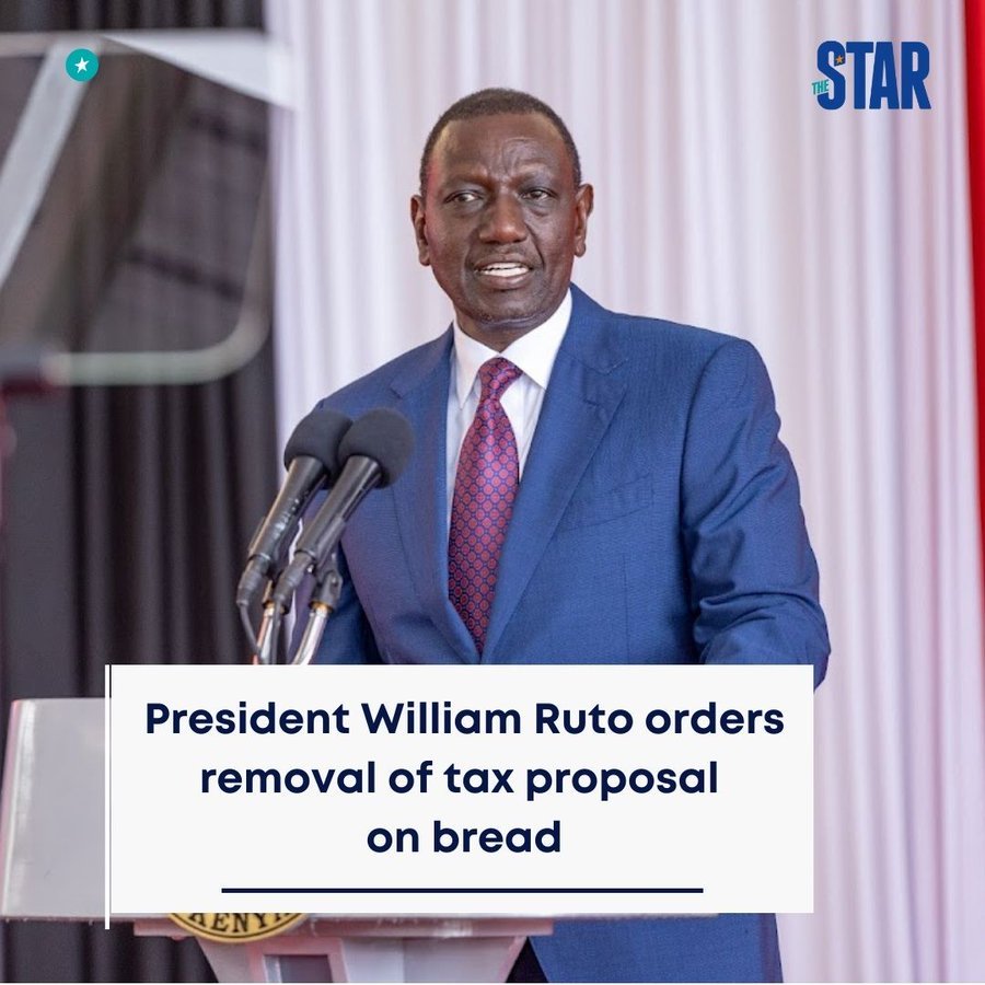 Ruto knew about this. He is a micro manager. He was briefed. He approved. The only reason as to why he has said they remove the 16% VAT on bread is because the Opposition threatened to call for demos if they move forward with this. Now the games have began. Watu sio wajinga bana!