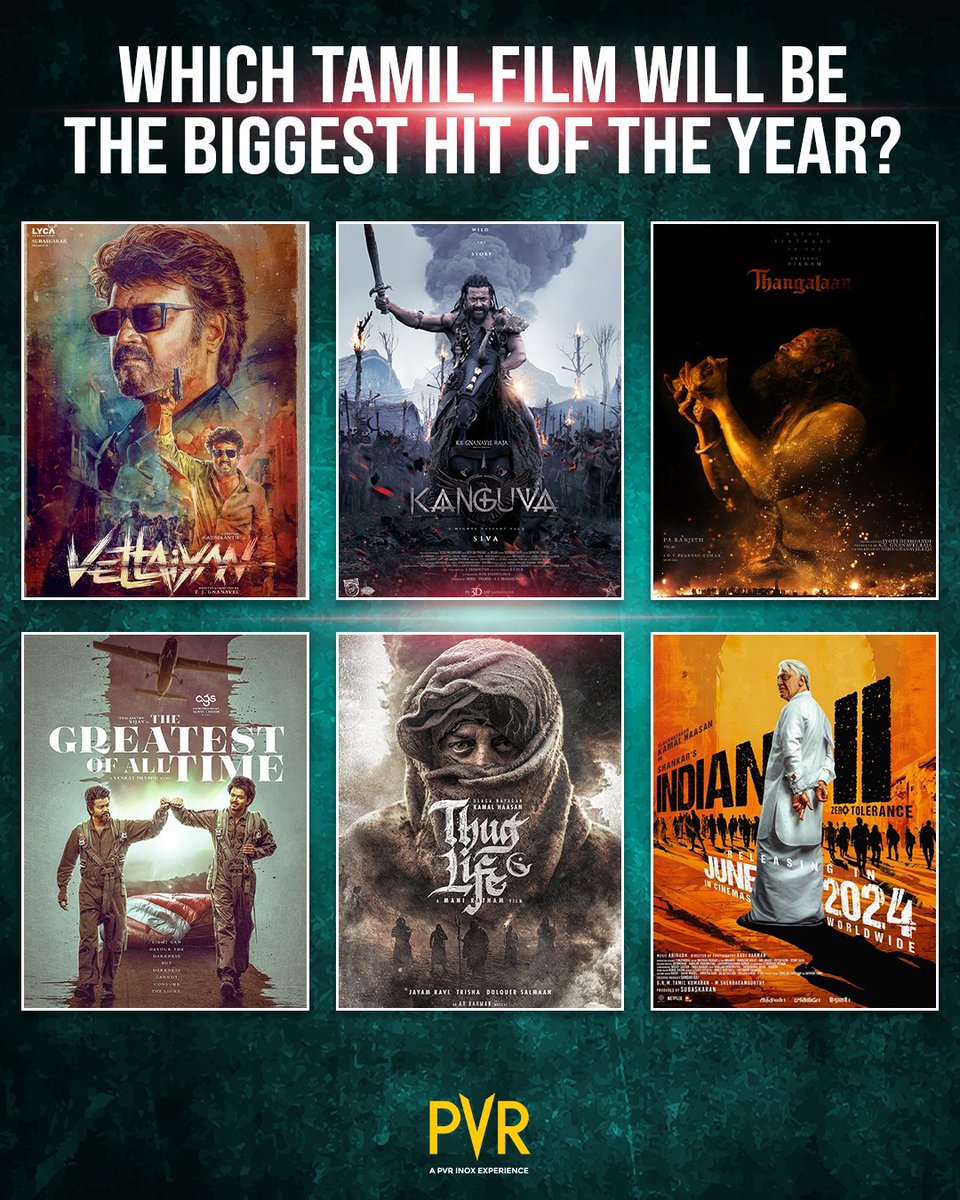 Here is the list of 2024’s most hyped Tamil releases! 🎥🍿 Which one is going to break all box office records to become the biggest hit of the year? Comment and let us know. 

#TamilReleases #TamilMovies #Vellaiyan #Kanguva #Thangalaan #TheGreatestOfAllTime #ThugLife #Indian2