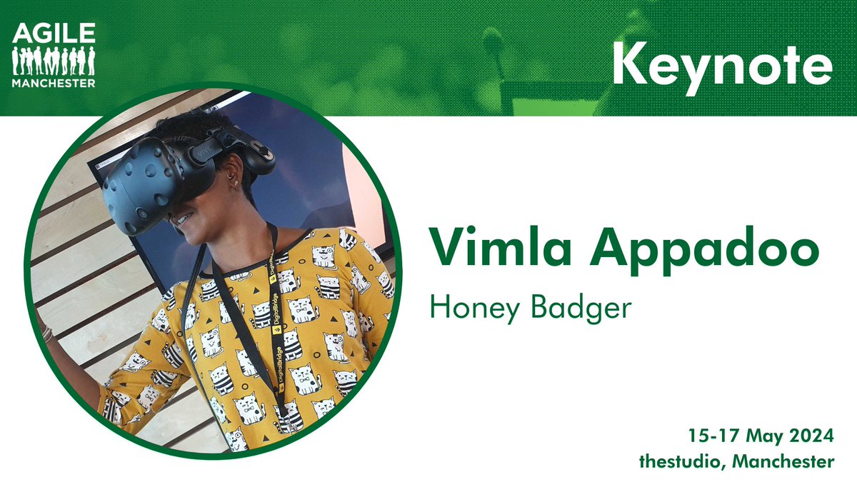 agilemanc's tweet image. Vimla Appadoo will be keynoting at Agile Manchester this Friday.
The CEO and Co-Founder of Honey Badger, Vimla is passionate about embedding fearless change across organisations, to design safe workplaces where everyone can thrive.
Get your tickets: agilemanchester.net/tickets