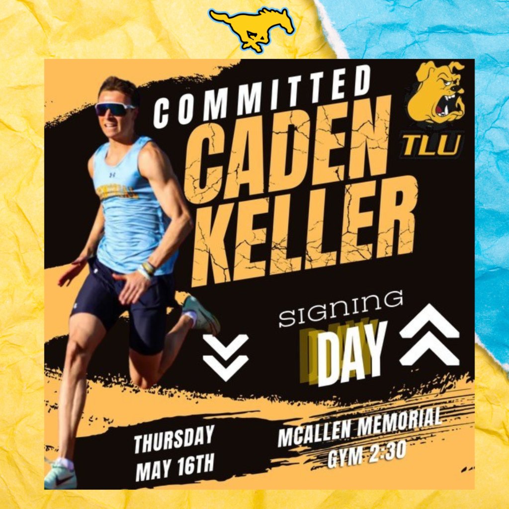 💛Caden Keller - Future TLU 🩵 On Thursday, May 16 at 2:30 in the McAllen Memorial High School Gym Caden Keller will be signing his Letter of Intent to run track at TLU! Congrats Caden! #1PRIDE #believe #mcallenisd