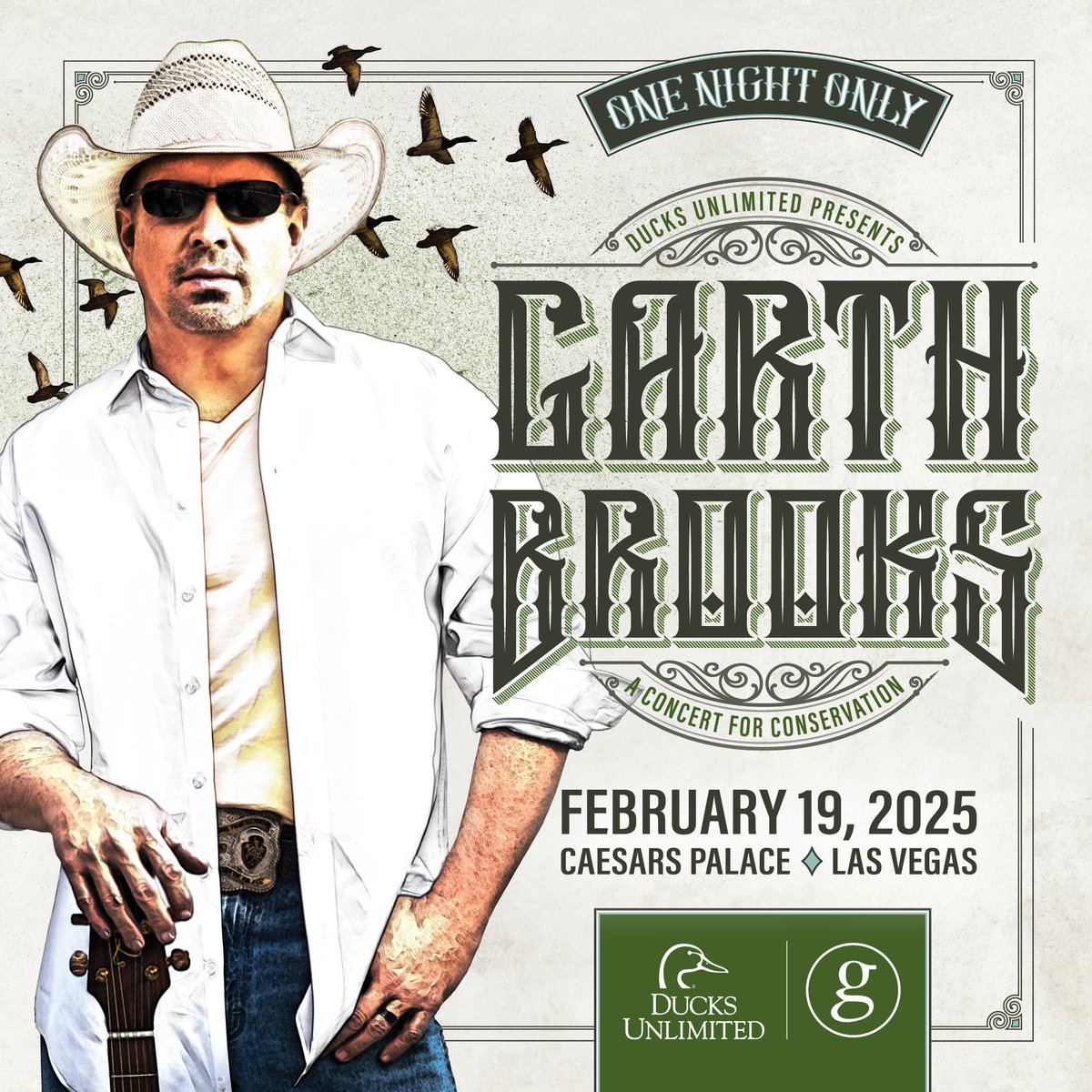Enter to Experience Garth Brooks LIVE in Las Vegas: ducks.org/gbsweeps Enter our sweepstakes today and you and three friends could see Garth live in Vegas! 251 chances to win!