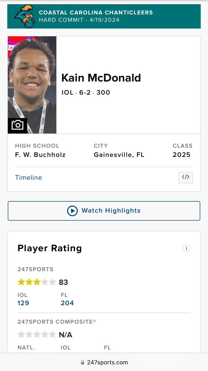 #AGTG. Officially a 3-Star. <a href="/247Sports/">247Sports</a> <a href="/BuchholzFB/">Buchholz HS Football</a>