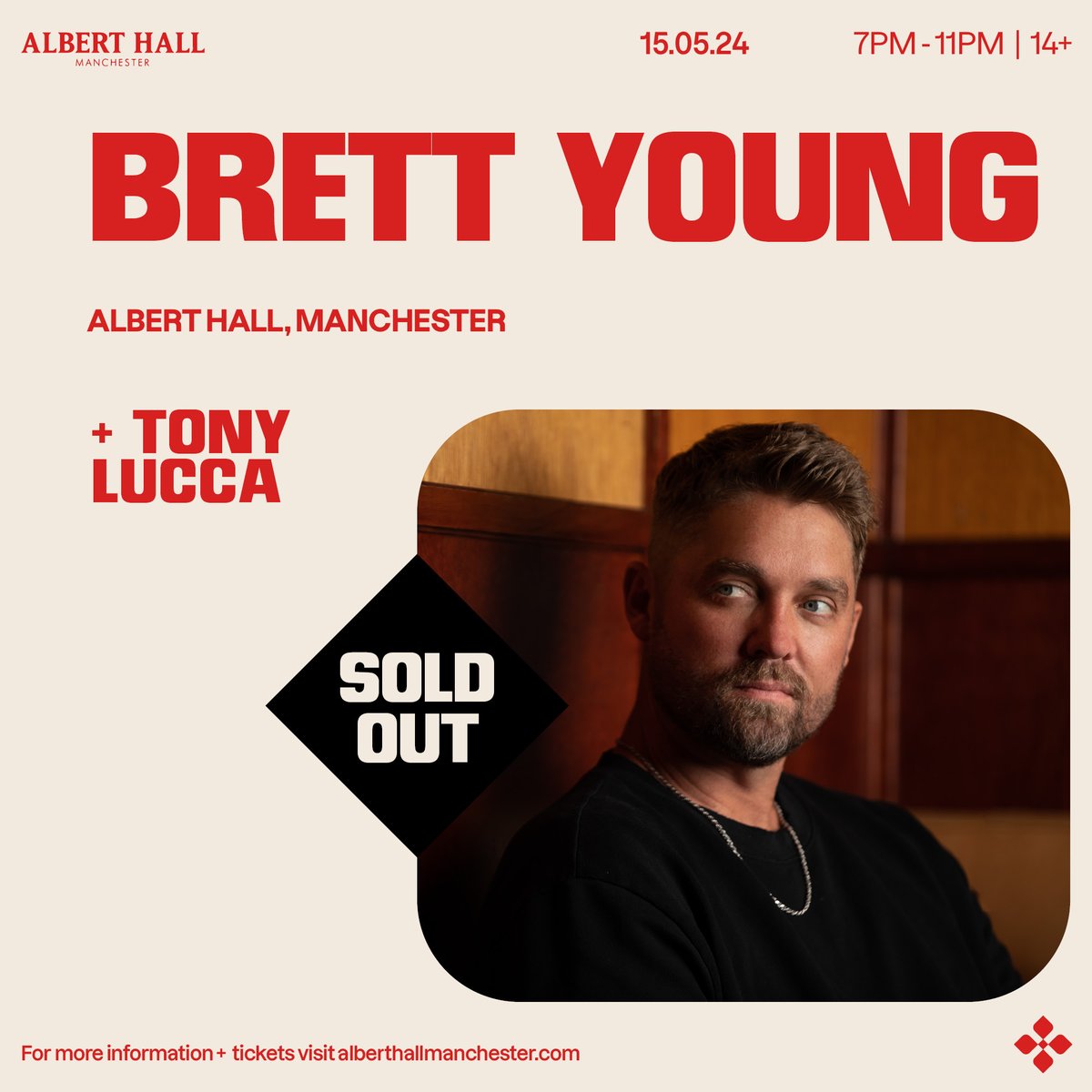 TONIGHT: Doors 7pm #TonyLucca 8pm @BrettYoungMusic 9pm Curfew 11pm SOLD OUT Enjoy the show!