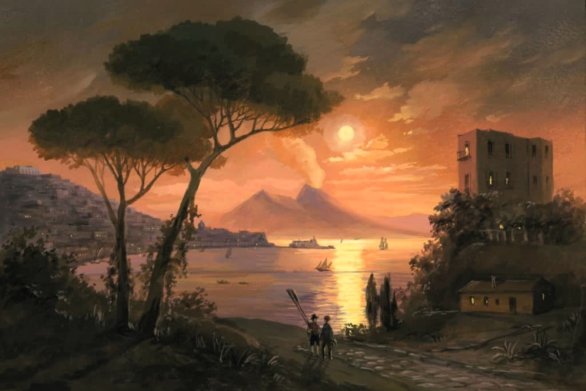 When in NAPLES 11/x 'Walking by night through the town I reached the Molo. There in one view I saw the moon, her radiance on the edges of the clouds, the soft tremulous resplendence on the sea....and now appeared the stars of heaven....the fire of Vesuvius....' 🖋️Goethe, 1787