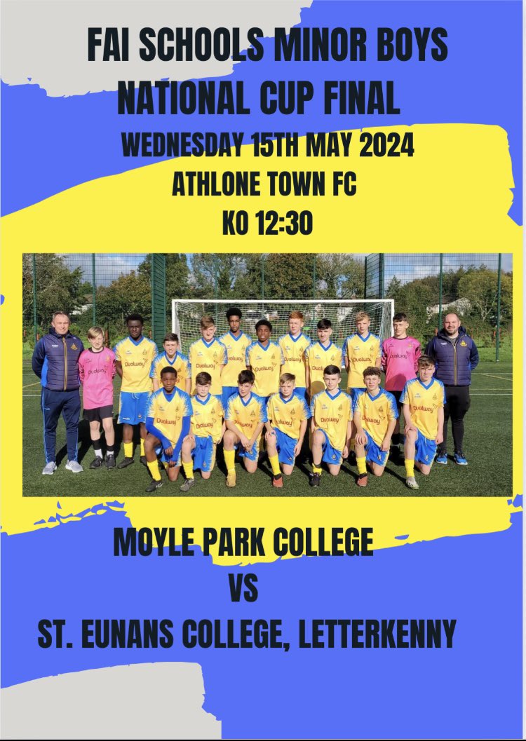 A huge moment for our school community as our Under-15’s play in the All- Ireland Final on Wednesday. Please come and support the team @moylepark !!! @faischools @RichardKerins1 Mr. Condren