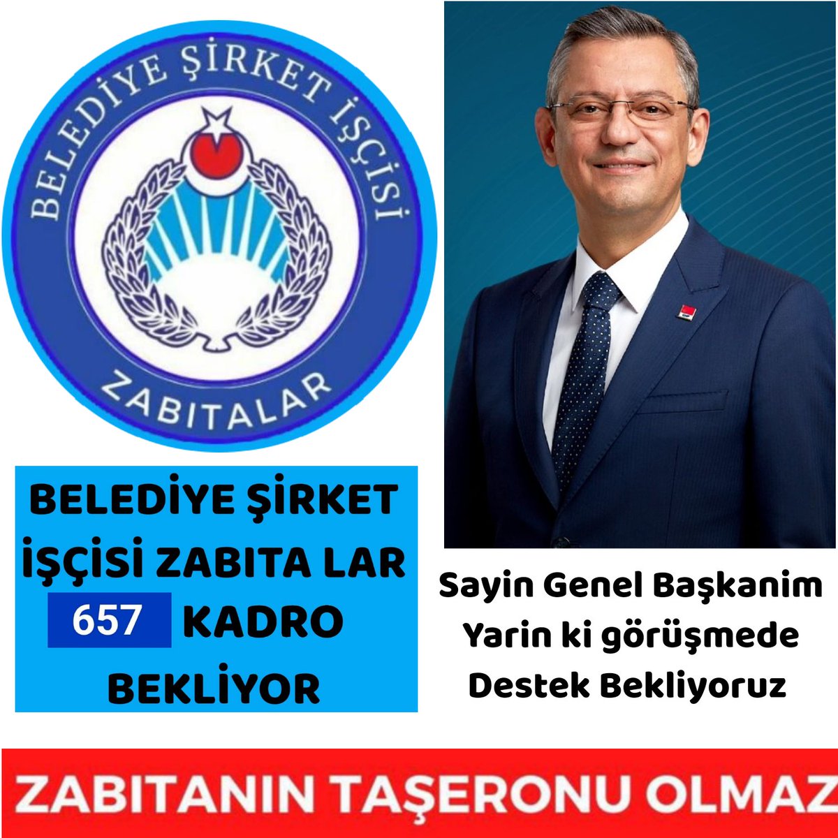 Ayrımcılığa son verilsin, Belediye Şirket İşçisi ZABITA lara Kadro verilsin.Dosyalar Meclise Gelsin @herkesicinCHP @eczozgurozel