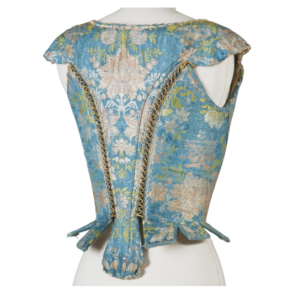 This #frockingfabulous set of 18th century stays in just glorious... and no, it's not tightlacing and nobody had a rib removed to wear them. #Fashionhistory via Christies.1
