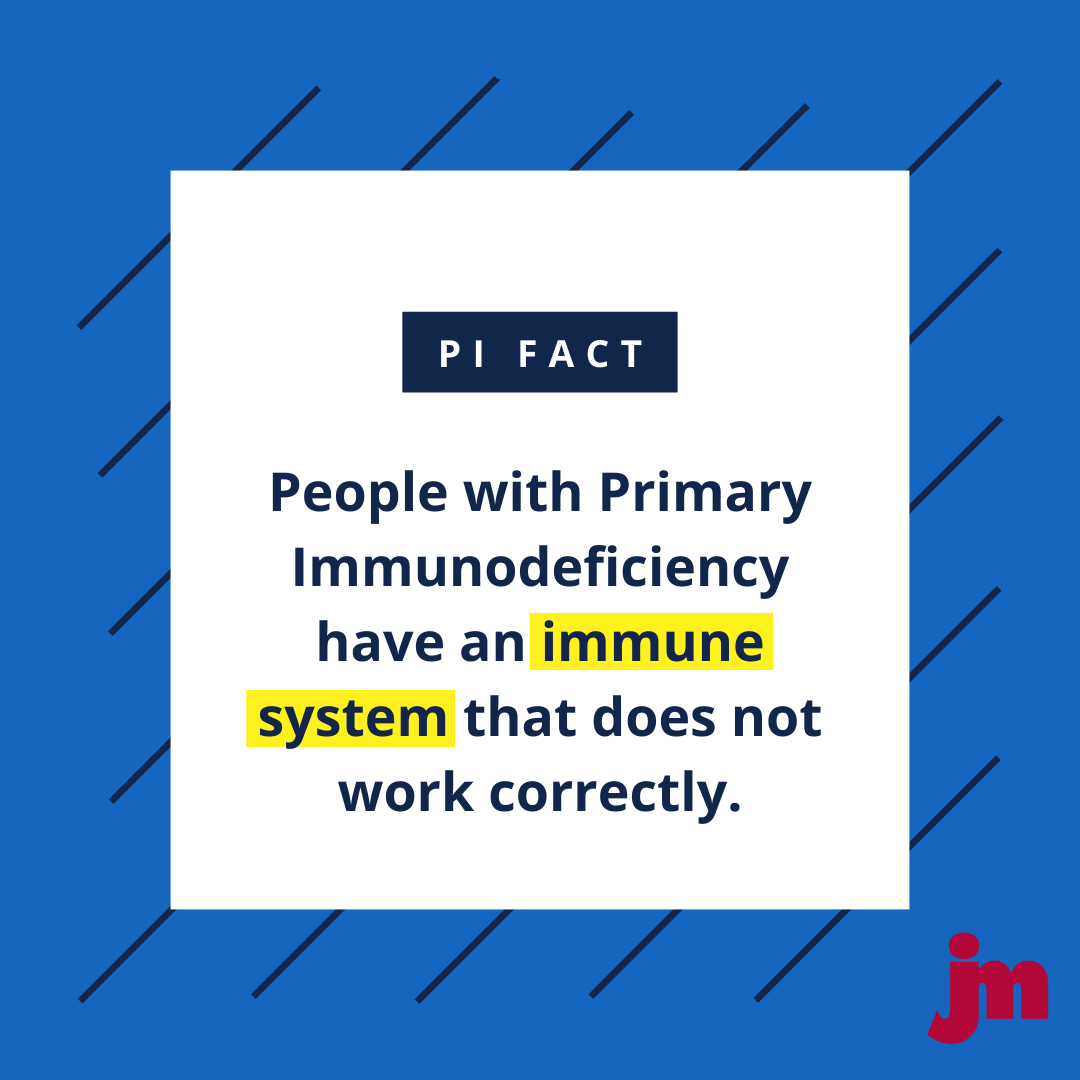 Info4PI's tweet photo. #PIFact: People with #PI have an #ImmuneSystem that does not work correctly. This means that people with PI are more likely to get and become very sick from infections. There are more than 400 types of PI that vary in severity, which affects how early they are detected. https://t.co/lpoBeRVSN3