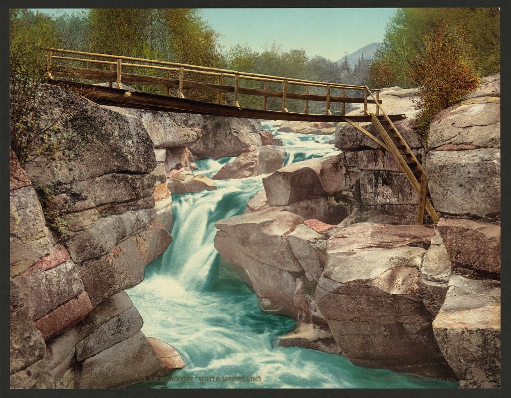 Upper Falls of the Ammonoosuc, White Mountains Detroit Photographic Co. c1900. Photochrom prints #Vintage #Photography loc.gov/item/200867951…