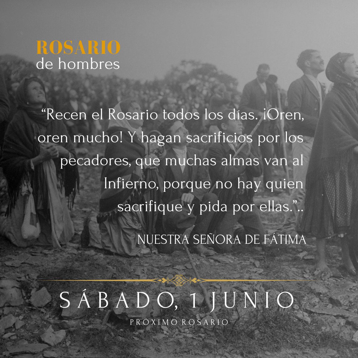 rosariohombres's tweet photo. ✠ Rosario de Hombres Perú 🇵🇪

✠ DÍA DE LA VIRGEN DE FÁTIMA ✠ 

Nuestra Señora de Fátima desde el 13 de mayo de se le apareció a tres pastorcitos hasta en seis ocasiones; ellos eran Lucía, Francisco y Jacinta.
#rosariodehombres #SantoRosario #Mariasantisima #VivaCristoRey https://t.co/Kd16gtPtDv
