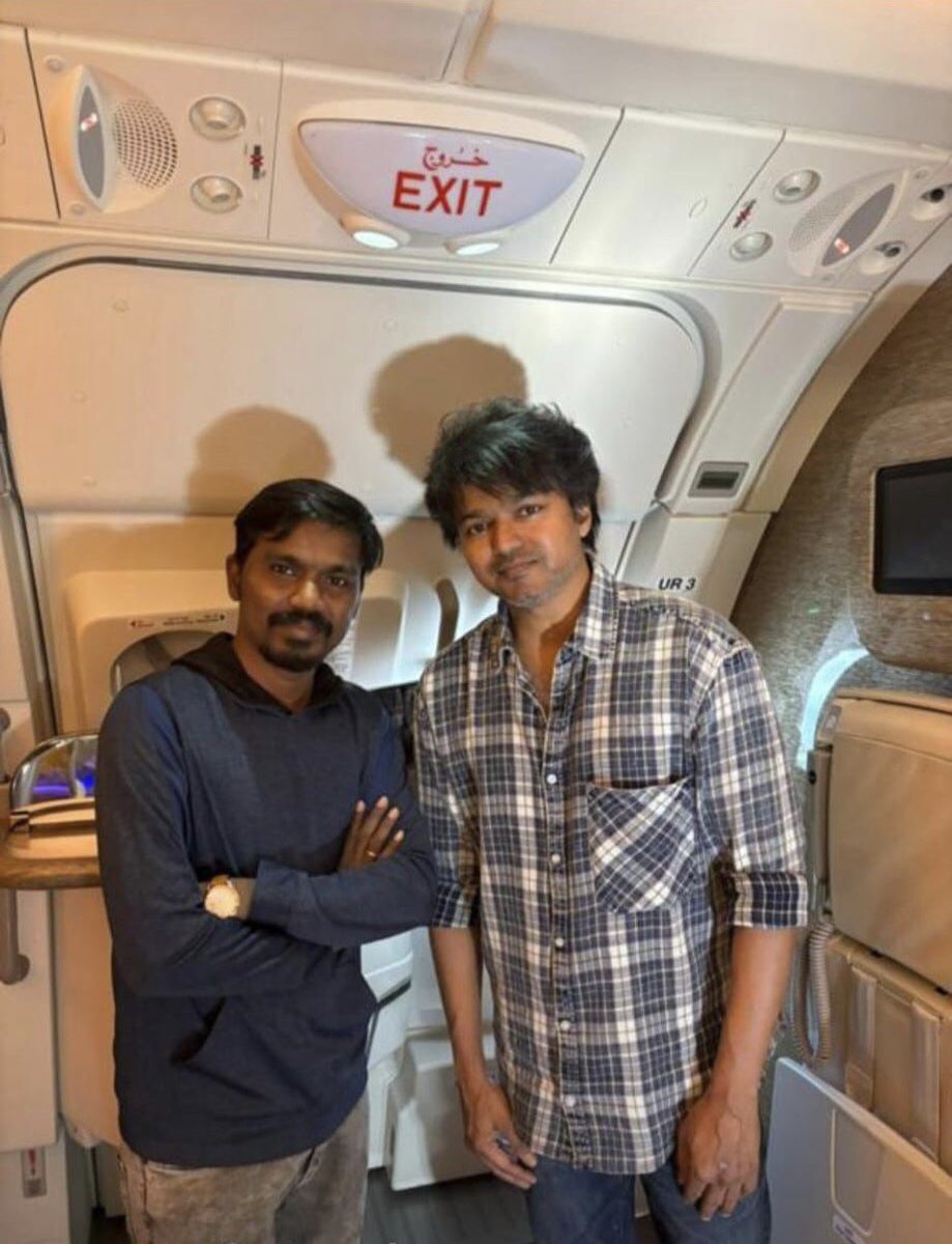 Exclusive: A pic #ThalapathyVIJAY in a flight on business class ❤️ #TheGreatestOfAllTime @actorvijay