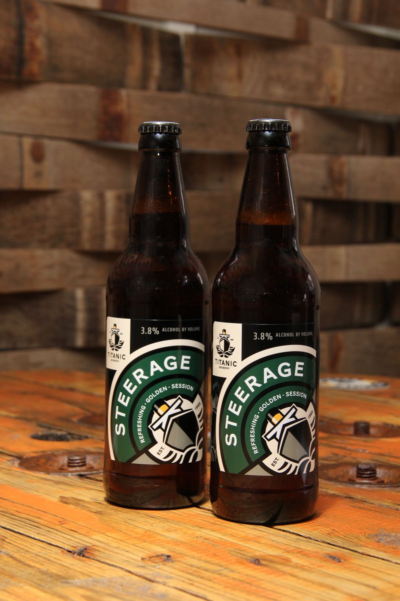 Steerage bottles are back in stock!

Our 3.8% pale ale is a golden, refreshing session pale ale. Delicate sweet malt aromas introduce a dry, refreshing taste with a subtle hop finish.

Available to buy online and in our brewery shop!

titanicbrewery.co.uk/shop/bottled-b…

#steerage #palelale