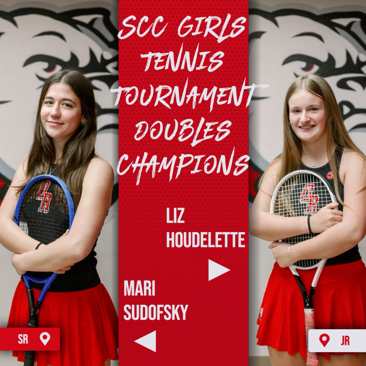 SCC Girls Tennis Tournament Doubles Champions: Liz Houdelette and Mari Sudofsky!!