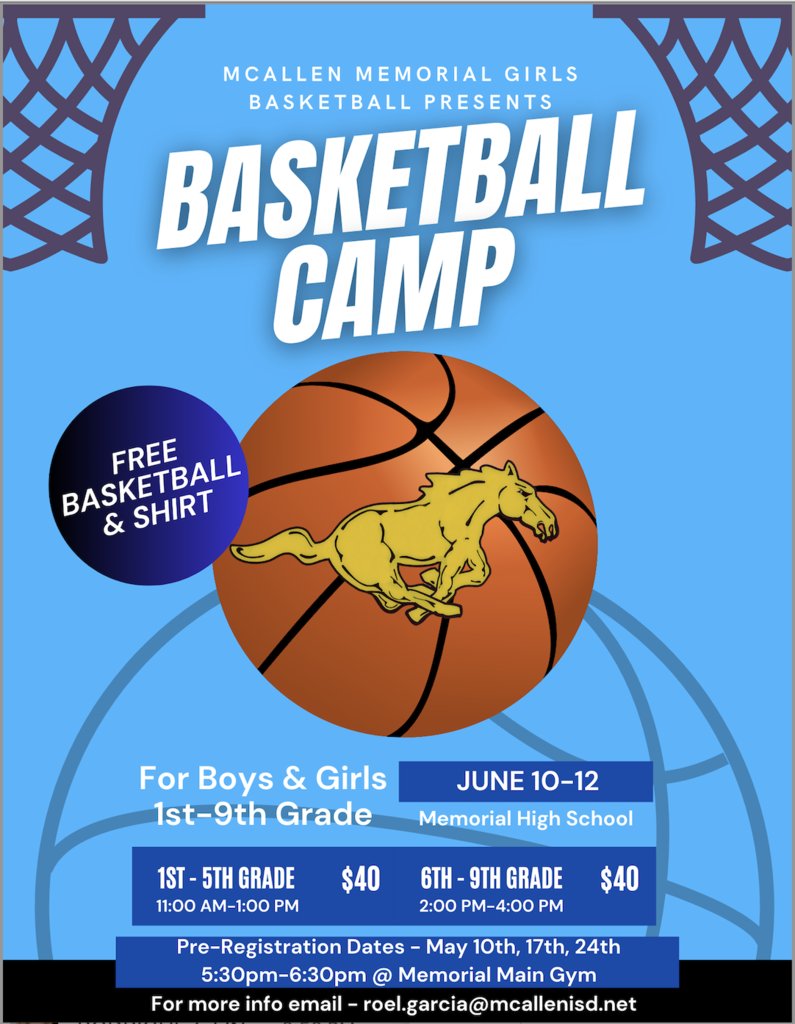 🩵🏀 Basketball Camp 🏀💛 Hope you can join us! #1PRIDE #mcallenisd