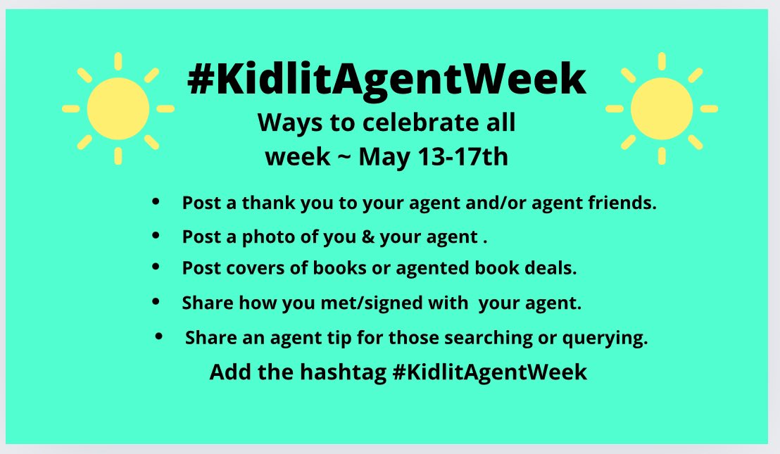 It’s back: #KidlitAgentWeek ⭐️📚⭐️ Let’s send some #Appreciation & #Gratitude to those who tirelessly help our stories & illustrations find the #write #editors. Whether it’s your agent, or agent friends or one on your wishlist. They deserve a week of thanks, #WritingCommunity 📚