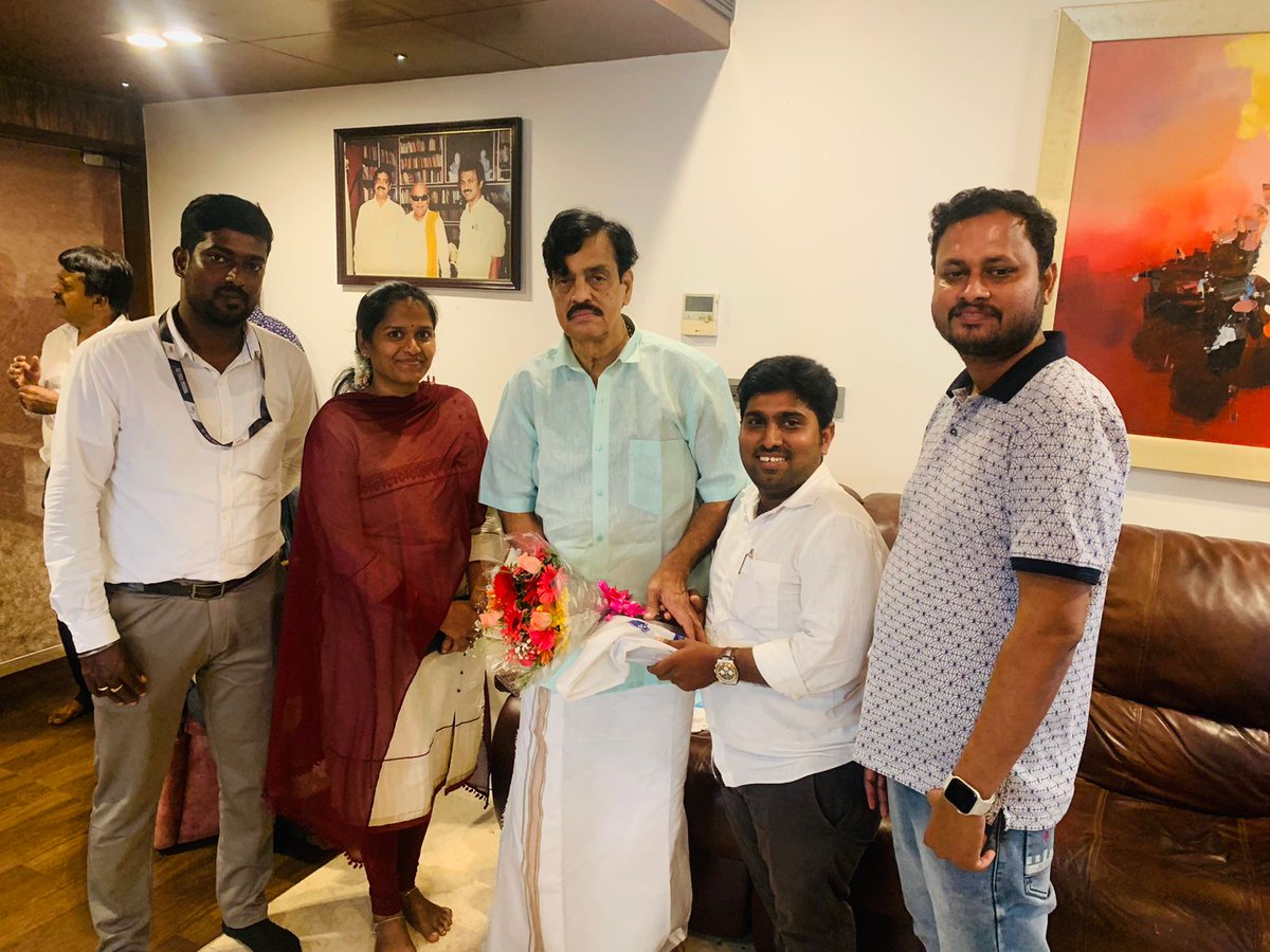 On the Behalf Our Honorable Chairman and MD Dr. Sukumar Balakrishnan Our Business Development Team Met and wished Mr. Mohan MLA, DMK on his Birthday. Once again, we wish you many more happy returns of the day, sir😊💐 @kaizensukumar @MKMAnnaNagar